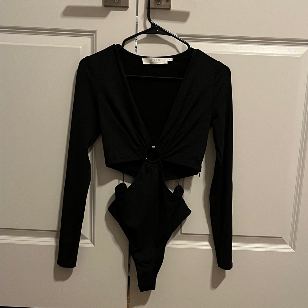 Astr Black Cutout Bodysuit